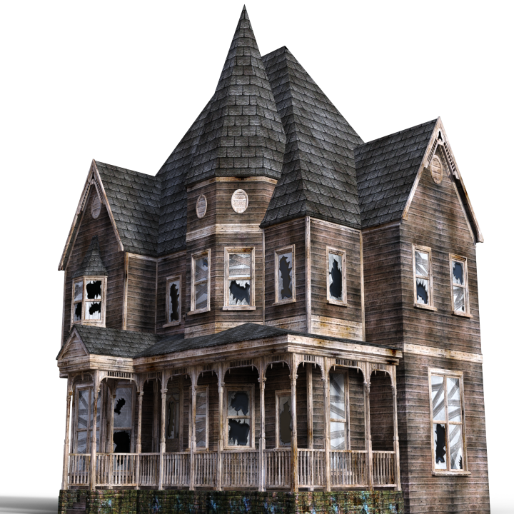 Spooky stylized illustration profile tracking local haunted house landmarks